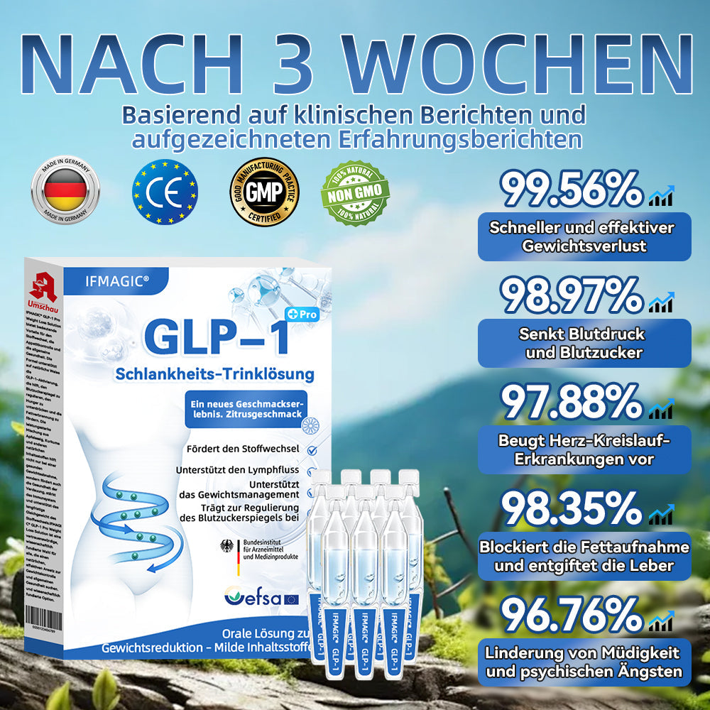IFMAGIC® GLP-1 Pro Schlankheits-Trinklösung✅Ausgewählt vom Adipositas-Expertenteam der Charité👩⚕️Für Fettleibigkeit, Herz-Kreislauf-Erkrankungen, Diabetes, Schlafapnoe, Erhöhte Cholesterin- und Blutfettwerte, Gelenkprobleme und mehr💯