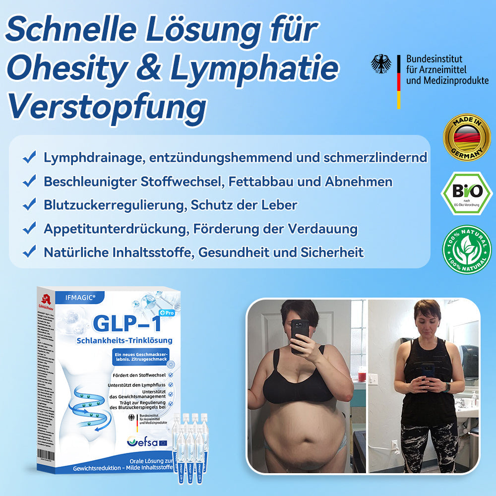 IFMAGIC® GLP-1 Pro Schlankheits-Trinklösung✅Ausgewählt vom Adipositas-Expertenteam der Charité👩⚕️Für Fettleibigkeit, Herz-Kreislauf-Erkrankungen, Diabetes, Schlafapnoe, Erhöhte Cholesterin- und Blutfettwerte, Gelenkprobleme und mehr💯