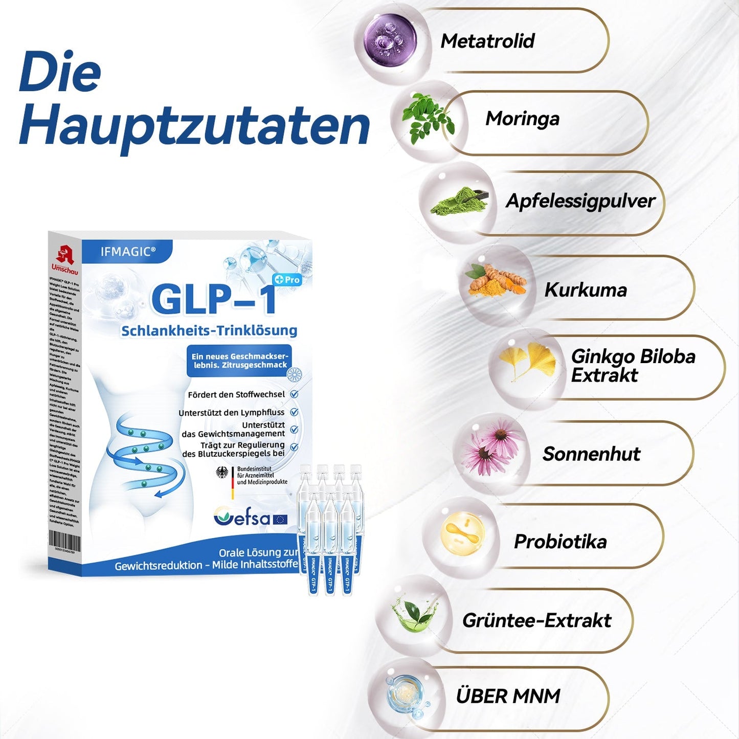 IFMAGIC® GLP-1 Pro Schlankheits-Trinklösung✅Ausgewählt vom Adipositas-Expertenteam der Charité👩⚕️Für Fettleibigkeit, Herz-Kreislauf-Erkrankungen, Diabetes, Schlafapnoe, Erhöhte Cholesterin- und Blutfettwerte, Gelenkprobleme und mehr💯