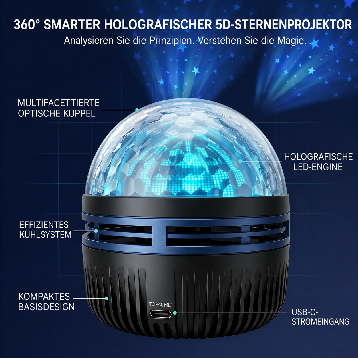 Offizieller Shop | ✨💡SCNDR® 360° Intelligenter Holografischer Sternenhimmel‑Projektor (HD Smart Dynamic 5D)