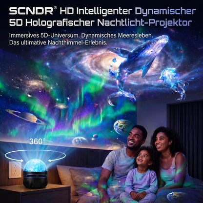 Offizieller Shop | ✨💡SCNDR® 360° Intelligenter Holografischer Sternenhimmel‑Projektor (HD Smart Dynamic 5D)