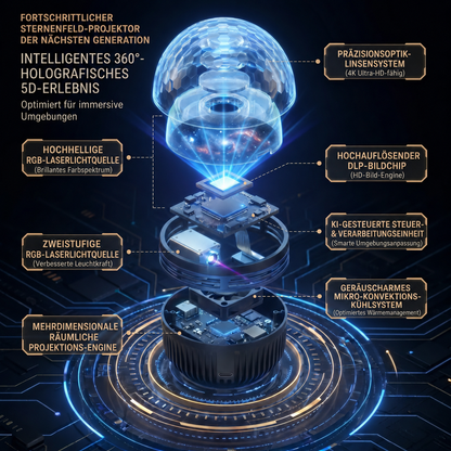 Offizieller Shop | ✨💡SCNDR® 360° Intelligenter Holografischer Sternenhimmel‑Projektor (HD Smart Dynamic 5D)