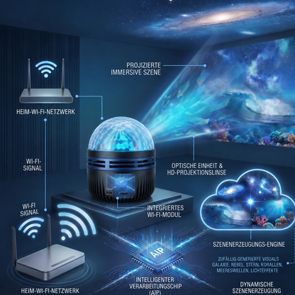 Offizieller Shop | ✨💡SCNDR® 360° Intelligenter Holografischer Sternenhimmel‑Projektor (HD Smart Dynamic 5D)